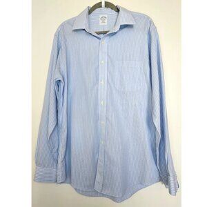 Brooks Brothers Sim Fit  Non-Iron 100% Cotton Button Up Shirt 16-35 Pin Stripe